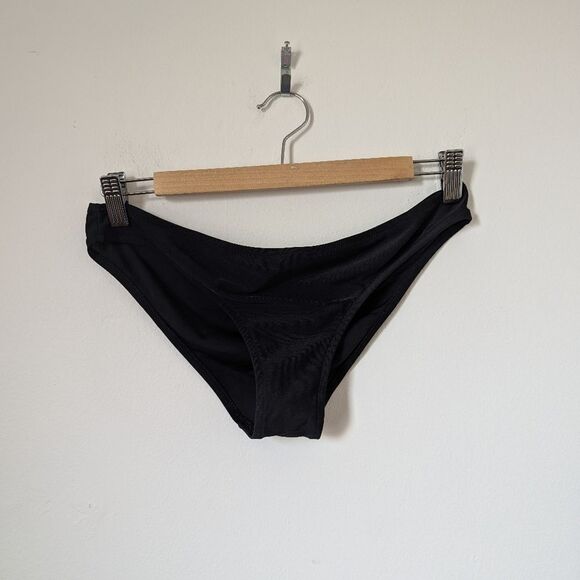 MOSCHINO Swim black embroidered white smiley face bandeau top bottoms bikini set - Picture 6 of 11